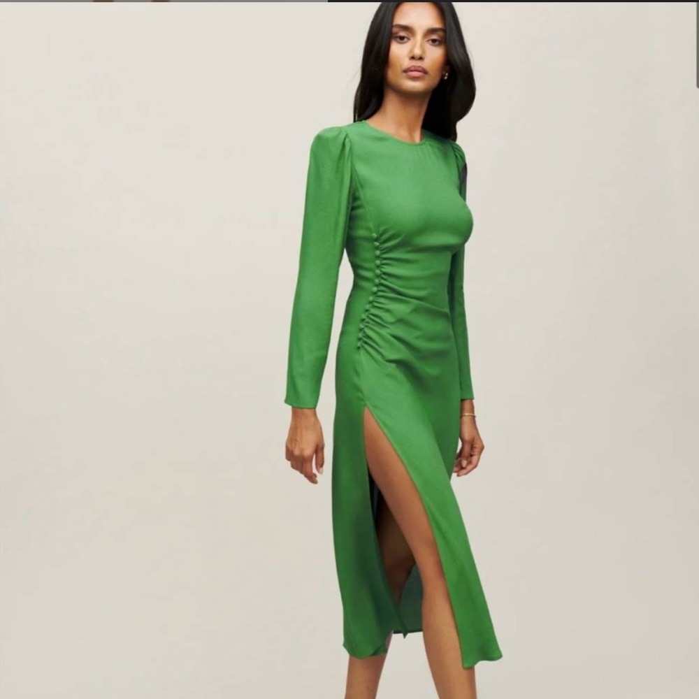 NWT Reformation Freda dress Kelly green US 2